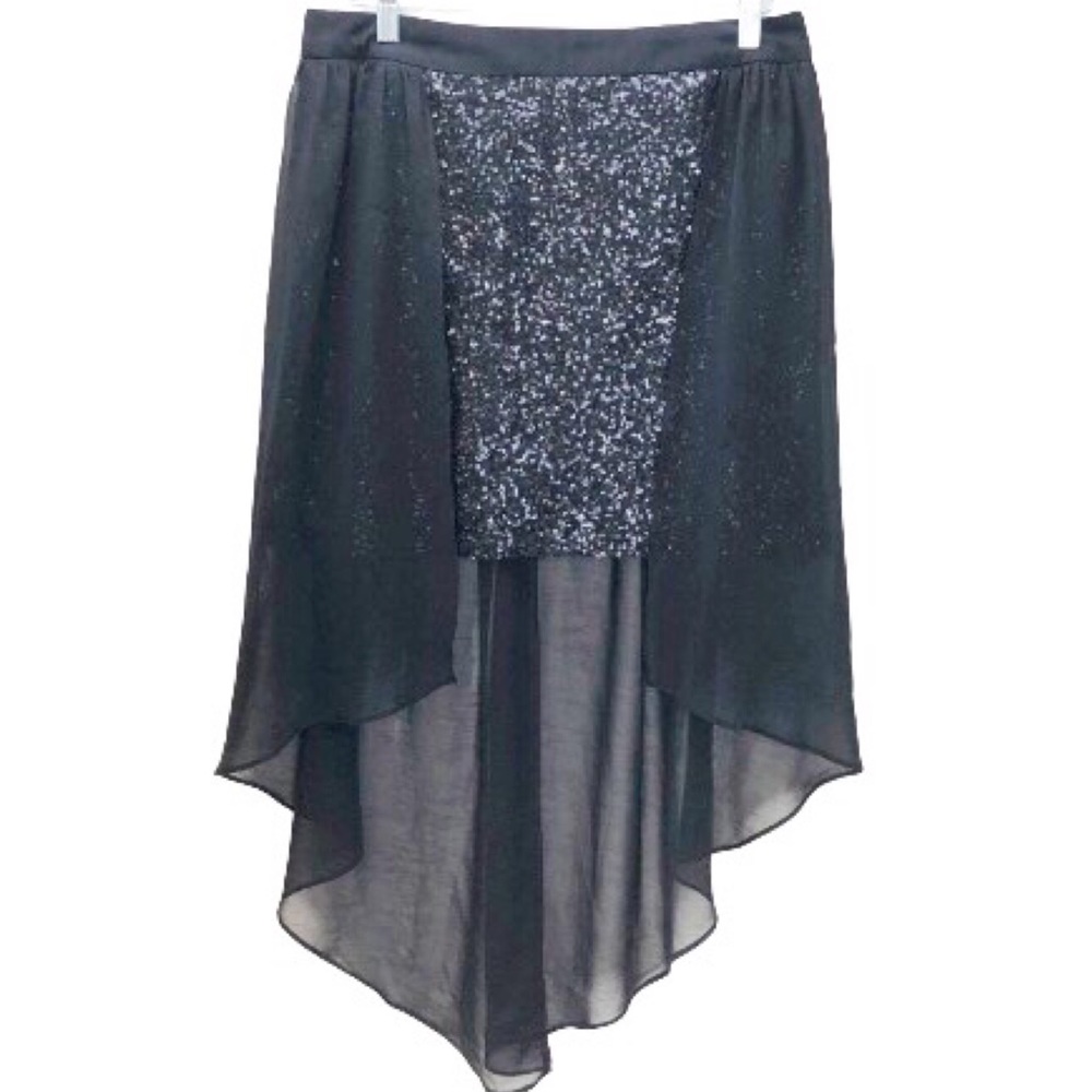 Promod Black Sequins Mini w/ Sheer Skirt